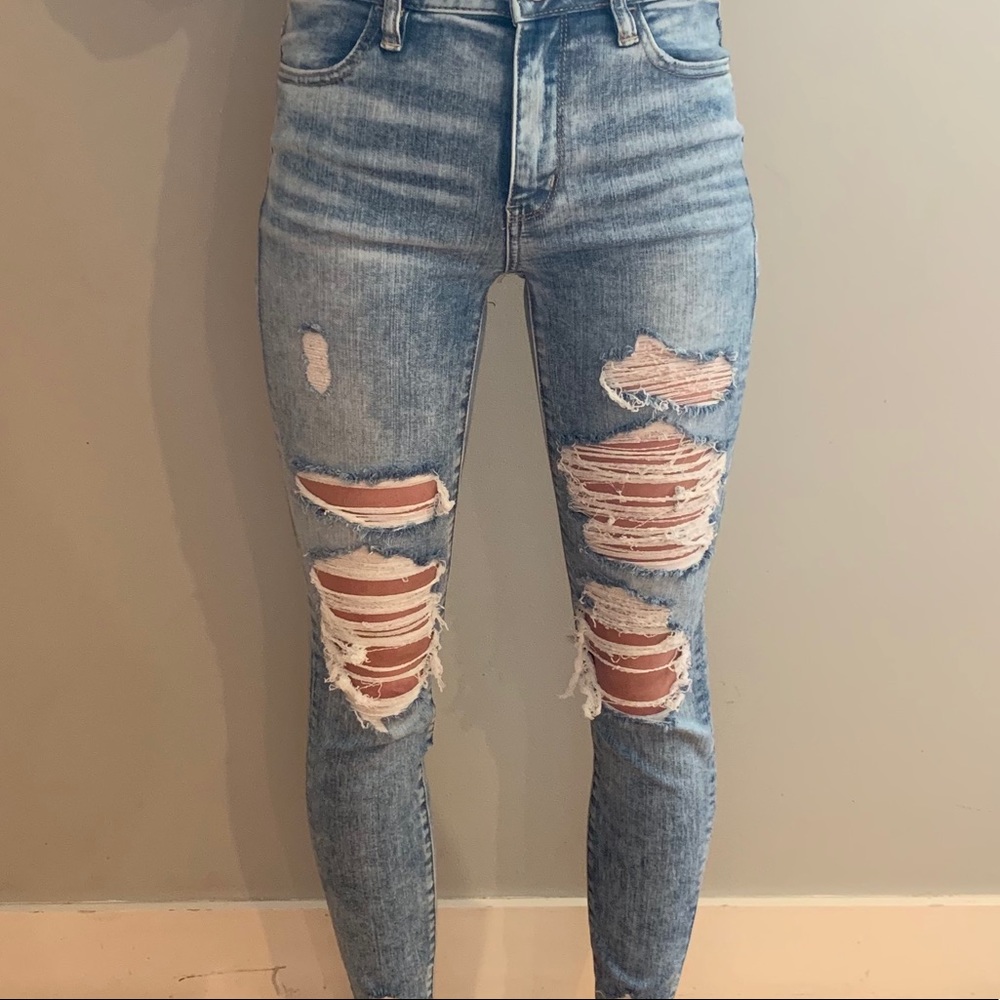 american eagle high rise jeggings.